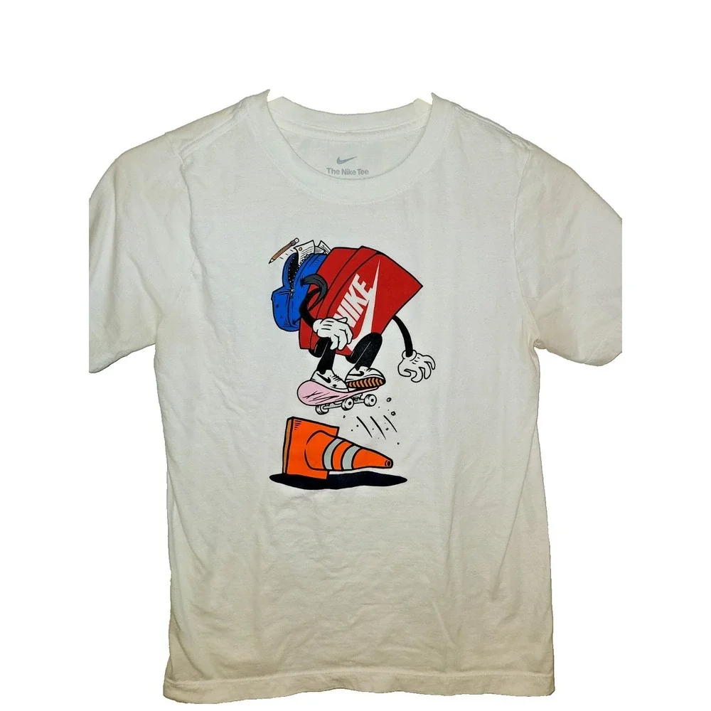 The Nike Tee‎ Skateboarding Back To School Logo Size Lg White Nike Schoolboy